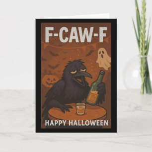 F-CAW-F Raven Halloween Greetings Card Karte