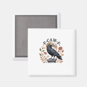 F-Caw-F Raven Moon Gothic Halloween Crow Bird Love Magnet (Vorderseite/Rückseite)