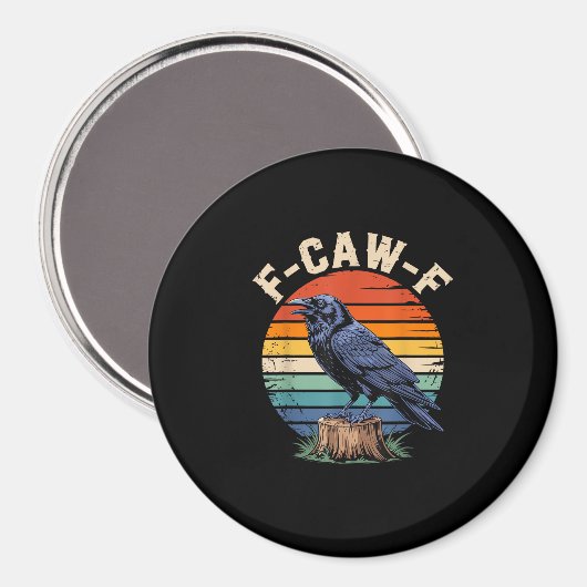 F-Caw-F Raven Moon Gothic Halloween Crow Bird Love Magnet (Vorderseite/Rückseite)