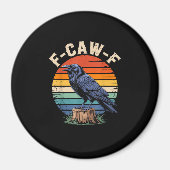 F-Caw-F Raven Moon Gothic Halloween Crow Bird Love Magnet (Vorne)