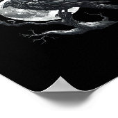 F-Caw-F Raven Moon Gothic Halloween Crow Bird Love Poster (Ecke)