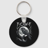 F-Caw-F Raven Moon Gothic Halloween Crow Bird Love Schlüsselanhänger (Vorderseite)