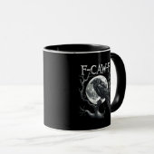 F-Caw-F Raven Moon Gothic Halloween Crow Bird Love Tasse (VorderseiteRechts)