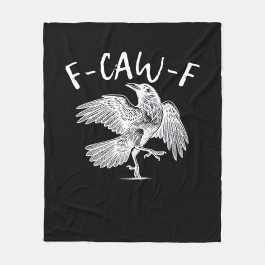 F-Caw-F Raven Retro Classic Fleecedecke (Vorderseite)