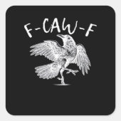 F-Caw-F Raven Retro Classic Quadratischer Aufkleber (Vorderseite)