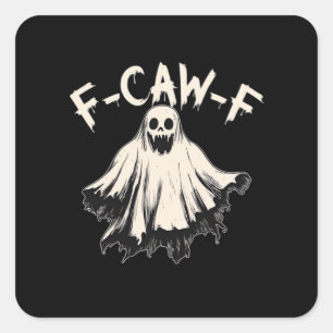 F Caw F Raven Retro Klassischer Stil Quadratischer Aufkleber
