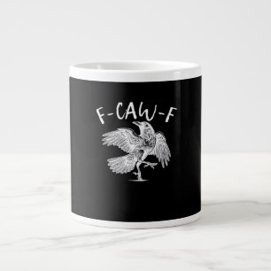 F-Caw-F Raven Vintage Grafik Jumbo-Tasse