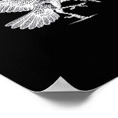 F-Caw-F Raven Vintage Grafik Poster (Ecke)