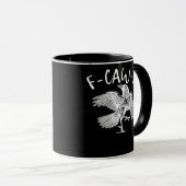 F-Caw-F Raven Vintage Grafik Tasse (VorderseiteRechts)