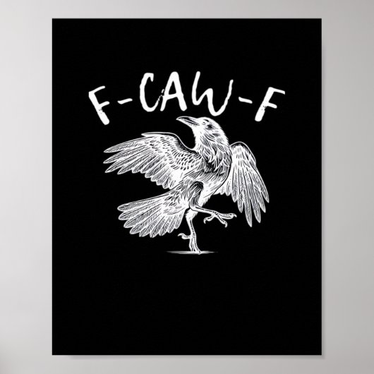 F-Caw-F Raven Vintage Graphic Poster (Vorne)