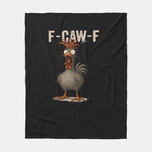 F-Caw-F Retro Classic Hühnchen Fleecedecke (Vorderseite)