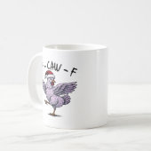 F-Caw-F Retro Classic Hühnchen Kaffeetasse (Vorderseite Links)