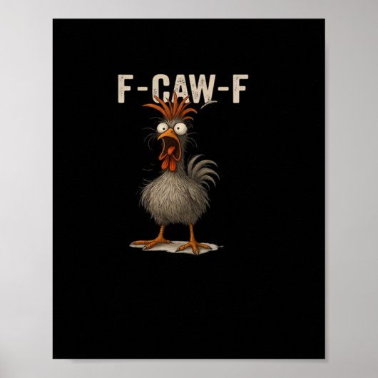 F-Caw-F Retro Classic Hühnchen Poster (Vorne)