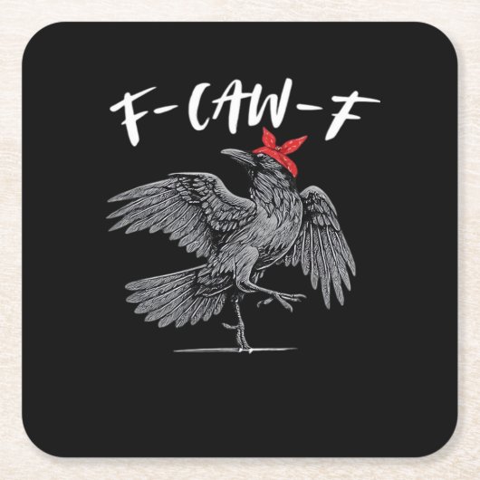 F-Caw-F Retro Klassiker Rechteckiger Pappuntersetzer (Vorderseite)