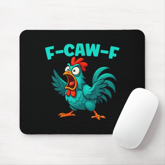 F-caw-f Rooster Chicken Funny Farm Animal Humor Mousepad (Mit Mouse)