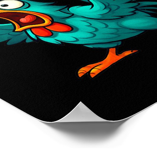 F-caw-f Rooster Chicken Funny Farm Animal Humor Poster (Ecke)