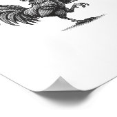 F Caw F Rooster, F-Caw-F Funny Chicken Humor Cool  Poster (Ecke)