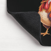F Caw F Rooster, F-caw-f Funny Chicken Mousepad (Ecke)