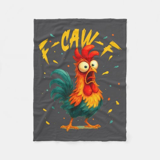 F Caw F Rooster Funny Bird Chicken Whisperer Fawk Fleecedecke (Vorderseite)
