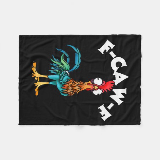 F Caw F Rooster Funny Bird Fcawf Chicken Whisperer Fleecedecke (Vorderseite (Horizontal))