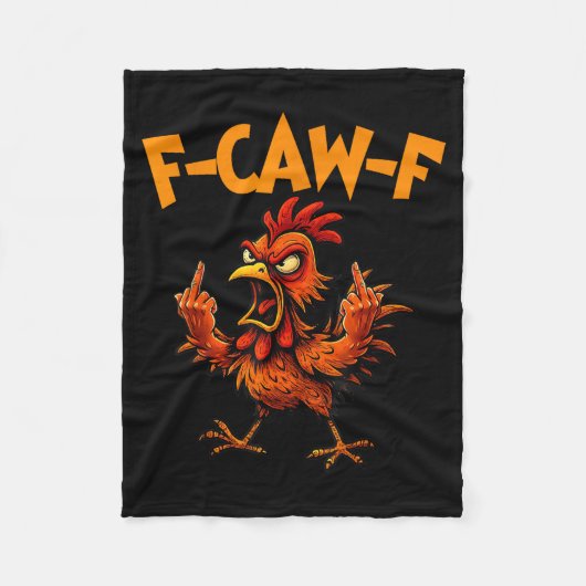 F Caw F Rooster Funny Bird Fcawf Chicken Whisperer Fleecedecke (Vorderseite)