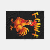 F Caw F Rooster Funny Bird Fcawf Chicken Whisperer Fleecedecke (Vorderseite (Horizontal))