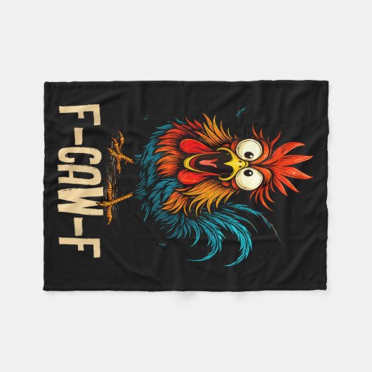 F Caw F Rooster Funny Bird Fcawf Chicken Whisperer Fleecedecke (Vorderseite (Horizontal))