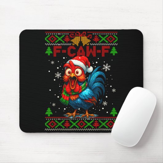 F Caw F Rooster Funny Bird Fcawf Chicken Whisperer Mousepad (Mit Mouse)
