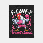 F Caw F Rooster Meme Chicken Humor Breast Cancer A Fleecedecke (Vorderseite)