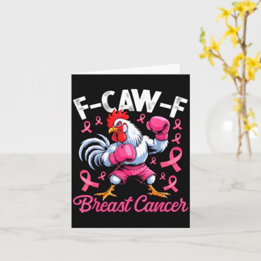 F Caw F Rooster Meme Chicken Humor Breast Cancer A Karte (Gelbe Blume)