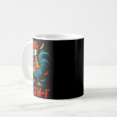 F-caw-f Rooster Meme Funny Chicken Humor Joke Fcaw Kaffeetasse (Vorderseite Links)