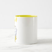 F-Caw-F Rooster Meme | Funny Chicken Pun | Rooster Zweifarbige Tasse (Mittel)
