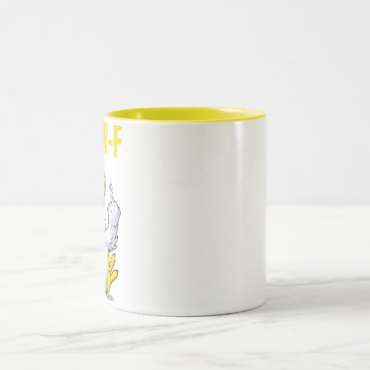 F-Caw-F Rooster Meme | Funny Chicken Pun | Rooster Zweifarbige Tasse (Mittel)