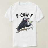 F-CAW-F Scared Raven - Funny Halloween Crow T-Shirt (Design vorne)