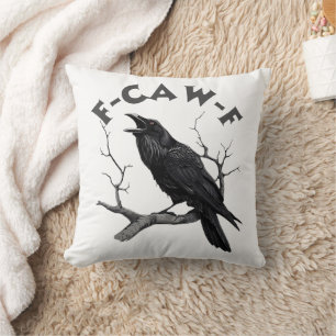 F-Caw-F Schwarze Krähe Pun Lustiger Halloween-Voge Kissen