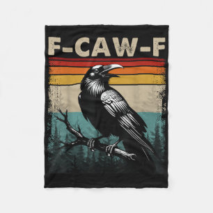 F-caw-f Schwarze Krähe Schwarzer Vogel Retro Sonne Fleecedecke