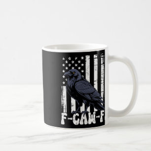 F Caw F Schwarze Krähe Schwarzer Vogel Retro-USA-F Kaffeetasse