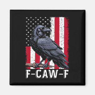 F-caw-f Schwarze Krähe Schwarzer Vogel Retro-USA-F Magnet