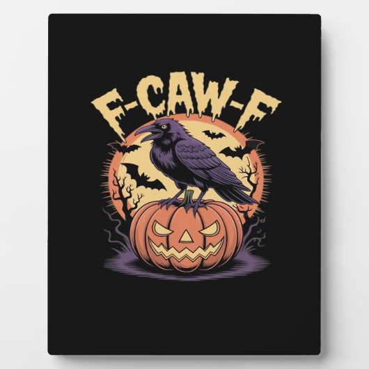 F-Caw-F Spooky Halloween Raven Pumpkin- Bat Moon N Fotoplatte (Vorderseite)