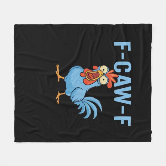 F-Caw-F Swearing Chicken Classic Retro Style Fleecedecke (Vorderseite (Horizontal))