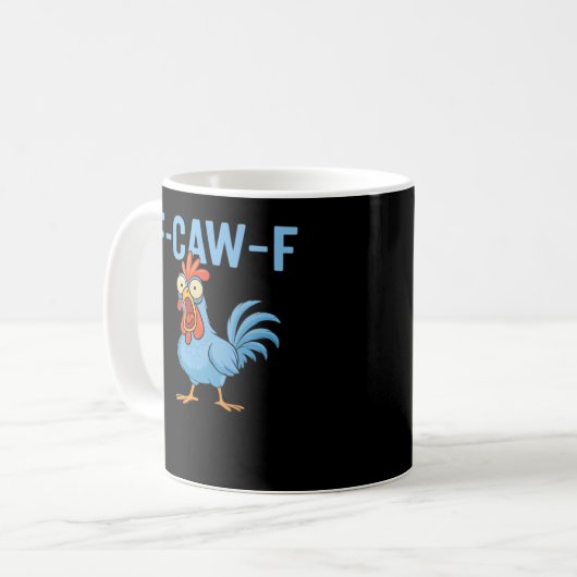 F-Caw-F Swearing Chicken Classic Retro Style Kaffeetasse (Vorderseite Links)