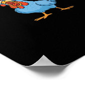 F-Caw-F Swearing Chicken Classic Retro Style Poster (Ecke)