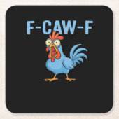 F-Caw-F Swearing Chicken Classic Retro Style Rechteckiger Pappuntersetzer (Vorderseite)