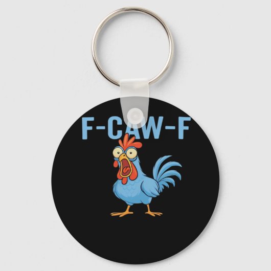 F-Caw-F Swearing Chicken Classic Retro Style Schlüsselanhänger (Vorderseite)