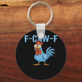F-Caw-F Swearing Chicken Classic Retro Style Schlüsselanhänger (Vorderseite)