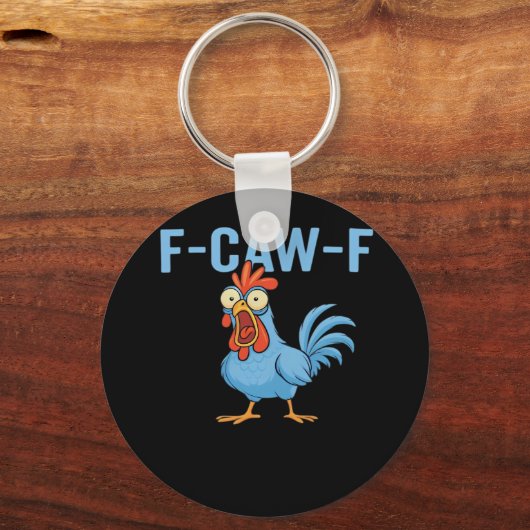 F-Caw-F Swearing Chicken Classic Retro Style Schlüsselanhänger (Vorderseite)