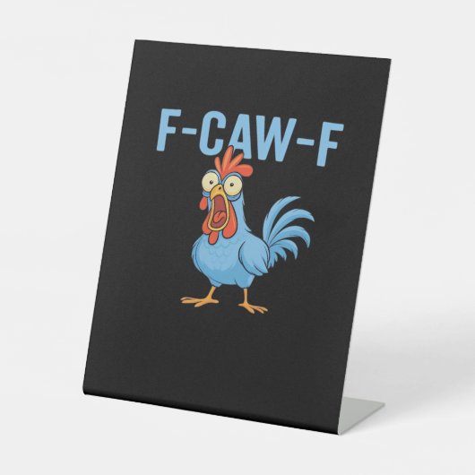 F-Caw-F Swearing Chicken Classic Retro Style Sockelschild (Vorderseite)