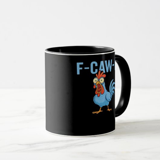 F-Caw-F Swearing Chicken Classic Retro Style Tasse (VorderseiteRechts)