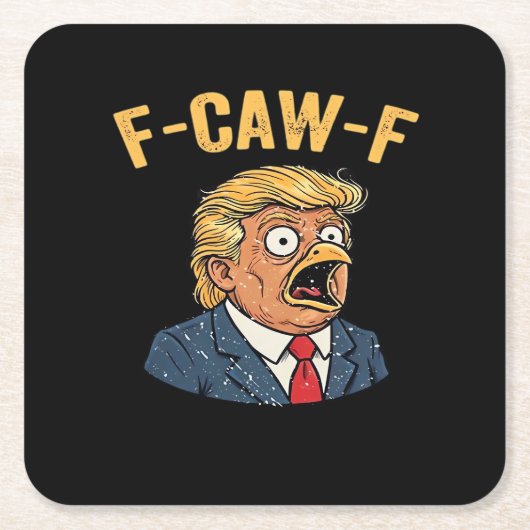 F-Caw-F Tr-ump Rooster Rechteckiger Pappuntersetzer (Vorderseite)