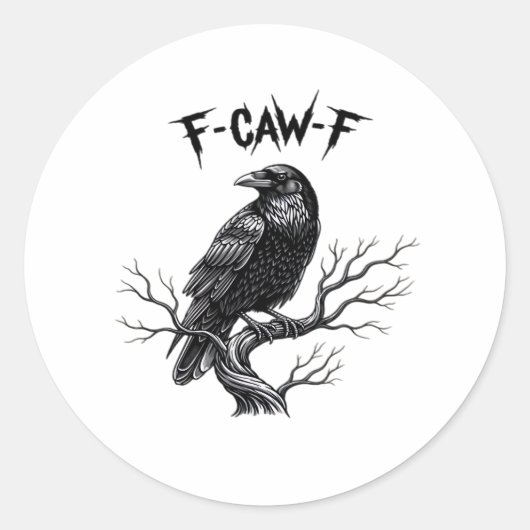 F Caw F Trendiger moderner Stil Runder Aufkleber (Vorderseite)